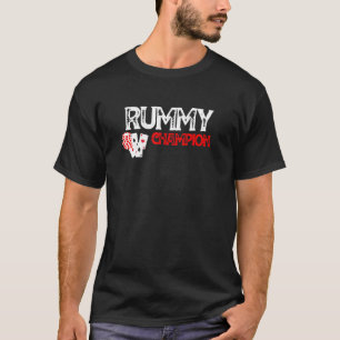Rummy Champion Casino Games Card Graphic Design T-Shirt