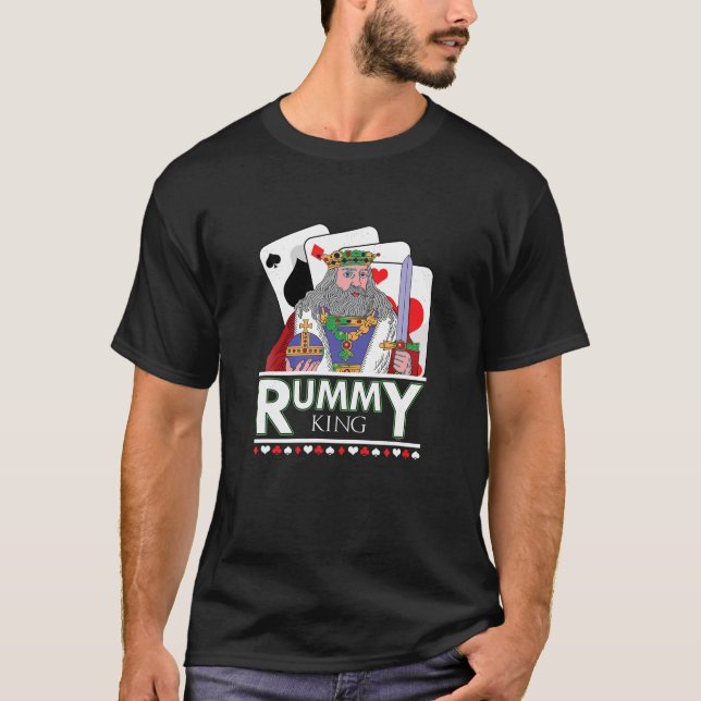 Rummy King Gin Two Player Card Game Rum And Gin Ga T-Shirt (Front)