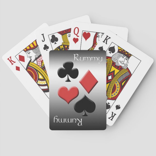 Rummy-Silver Metal Look Playing Cards (Back)