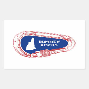 Rumney Rocks Climbing Carabiner Rectangular Sticker