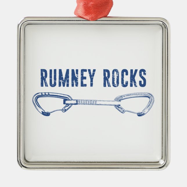 Rumney Rocks Climbing Quickdraw Metal Tree Decoration (Front)