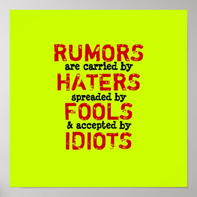 RUMORS ~ 12x12 Poster (Front)