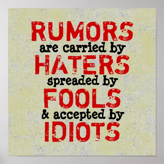 RUMORS ~ 12X12 Poster (Front)