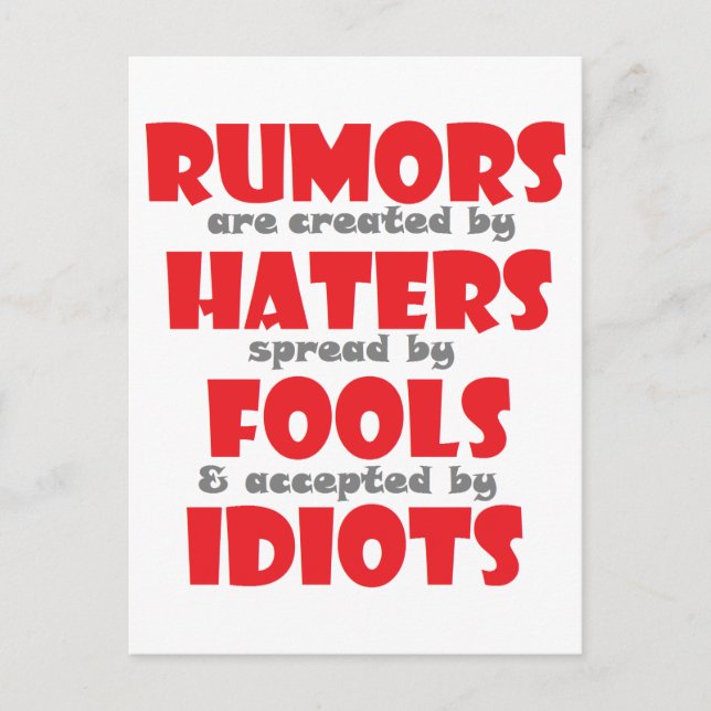 Rumours Postcard (Front)