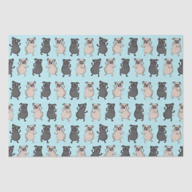Rump Shaker Pug Puppy Bust A Move Cute Dancing Dog Tissue Paper (Front)