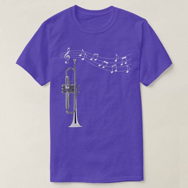 rumpet Player Musician Music Notes   T-Shirt (Design Front)