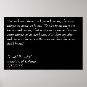 Rumsfeld's Known Knowns Poster