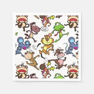 Run 2023, Cute Cartoons running around No BG Napkin