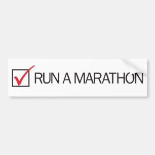 Run a Marathon Check Box Bumper Sticker