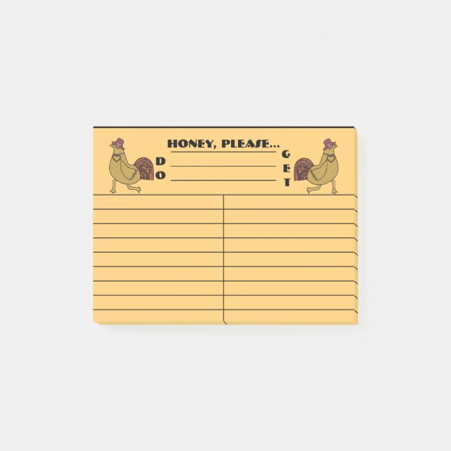 Run-A-Round Chicken DO-GET Reminders Personalised Post-it Notes (Front)