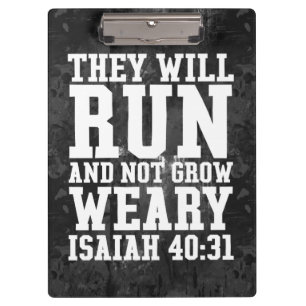 Run and Not Grow Weary Christian Bible Running Clipboard