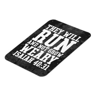 Run and Not Grow Weary Christian Bible Running Magnet