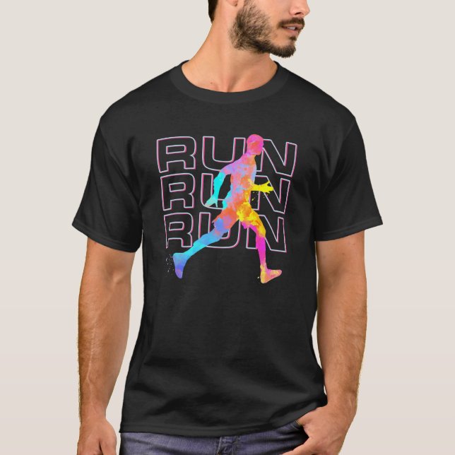Run Artsy Runner Fun For Marathon Track Running T-Shirt (Front)