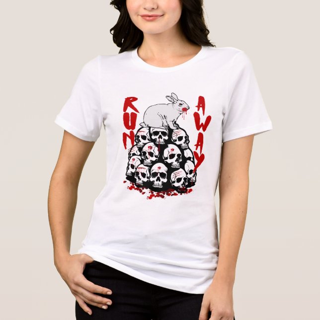 Run Away Funny Mediaeval Fantasy Design Tri-Blend Shirt (Front)
