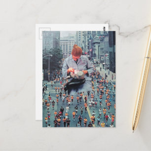 Run Away The Denist is Coming A Surreal Collage  Postcard