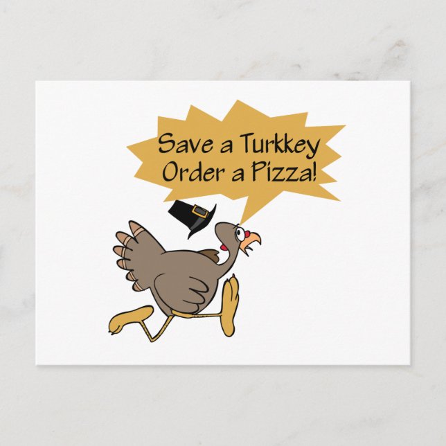 Run Away Turkey Thanksgiving shirt Holiday Postcard (Front)