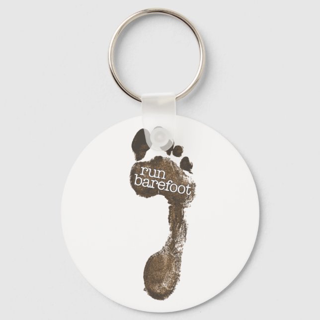Run Barefoot Keychain (Front)
