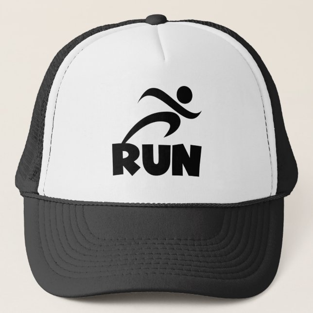 RUN Black Trucker Hat (Front)