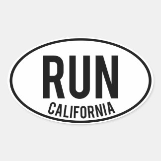 RUN california Oval Sticker