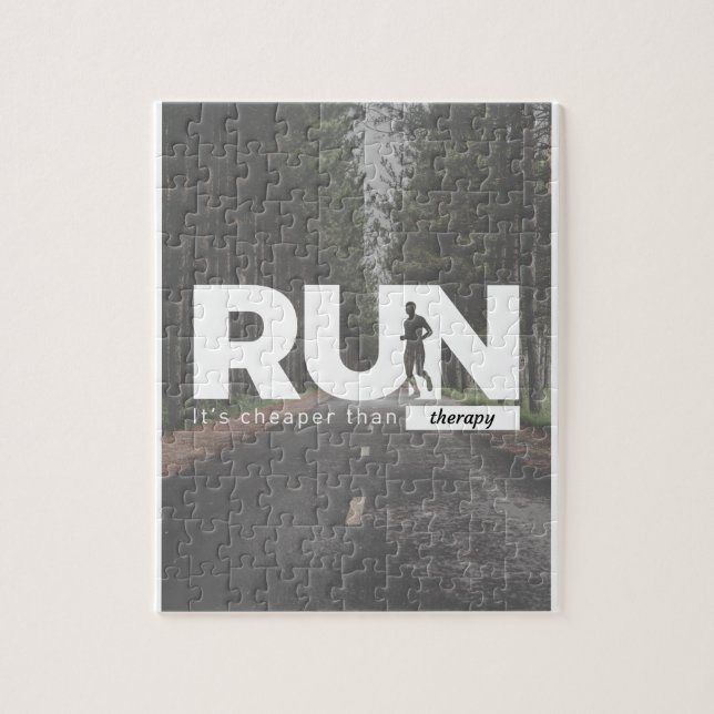 Run Cheaper Than Therapy Running Runners Treatment Jigsaw Puzzle (Vertical)