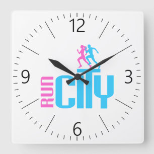 Run city square wall clock