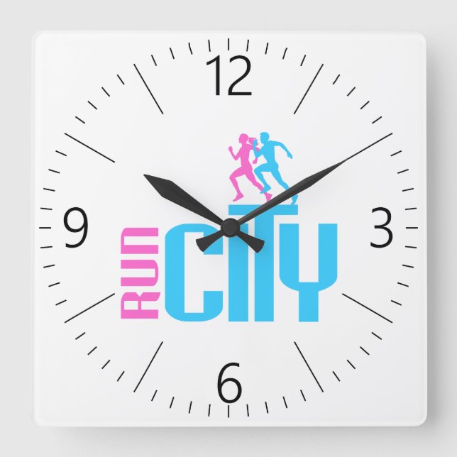 Run city square wall clock (Front)