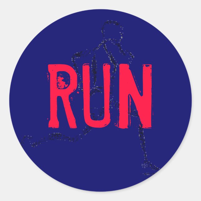 Run Classic Round Sticker (Front)