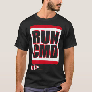 Run CMD  Funny Computer Science Nerd Coder  T-Shirt