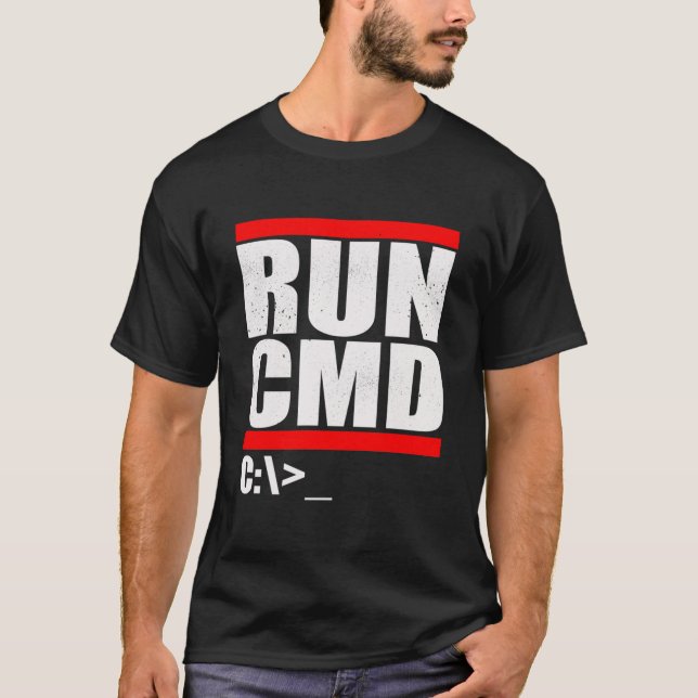 Run CMD Parody  T-Shirt (Front)