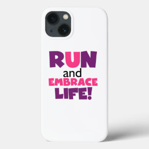 Run Embrace Life Purple Pink iPhone 13 Case