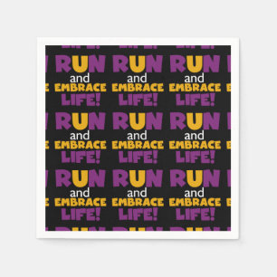 Run Embrace Life Purple Pink Napkin