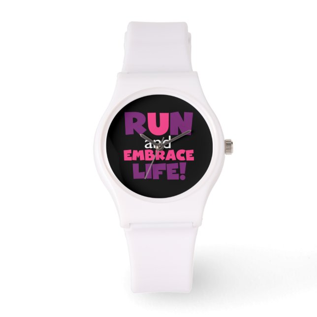 Run Embrace Life Purple Pink Watch (Front)
