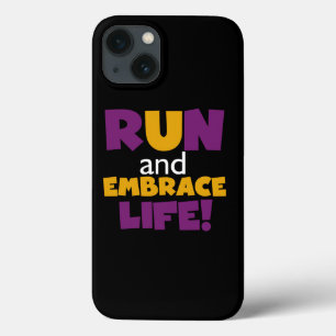 Run Embrace Life Purple Yellow iPhone 13 Case