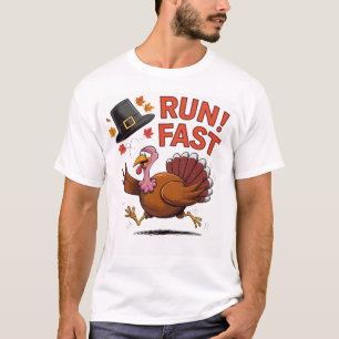 RUN! Fast Turkeys Thanksgiving Family Boys Kids Gi T-Shirt