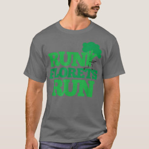 Run Florets Run Funny Vegetarians Broccoli Running T-Shirt