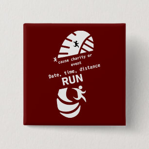 Run For A Good Cause Charity Or Event Promotion 15 Cm Square Badge