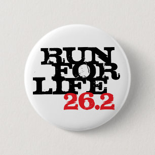 Run for Life 26.2 6 Cm Round Badge