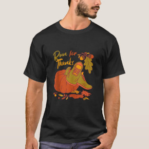 Run for Thanks Nurse Thanksgiving Autumn Leaves ER T-Shirt
