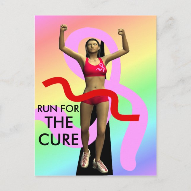 Run For The Cure Breast Cancer Awareness Postcard (Front)
