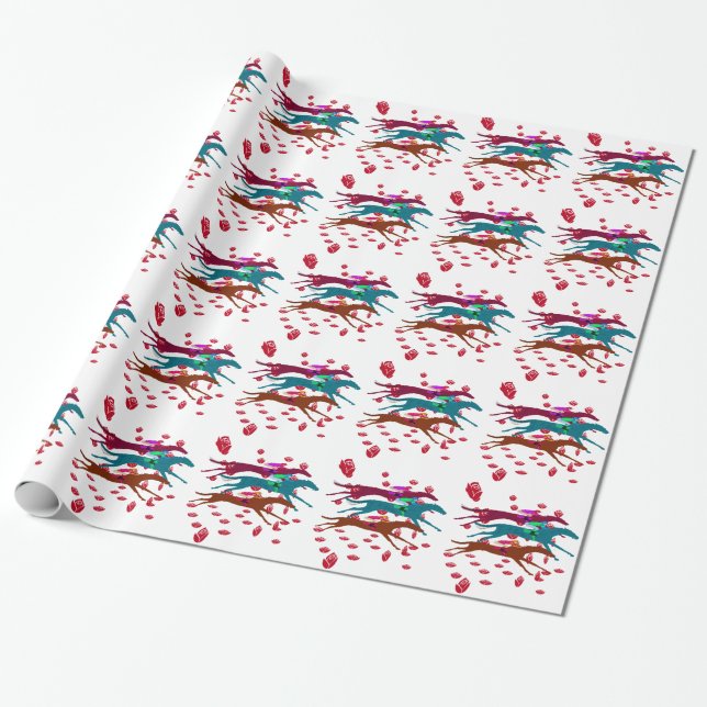 Run for the Roses 2016 Horse Racing Wrapping Paper (Unrolled)