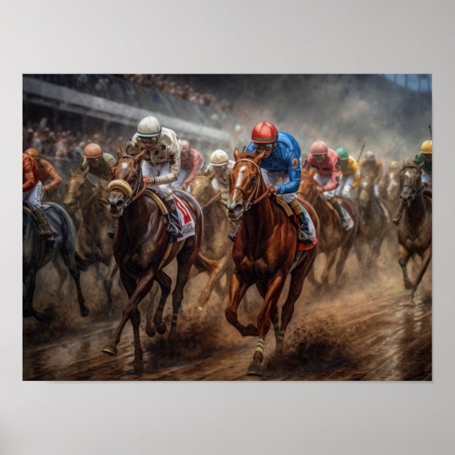 Run for the Roses, Horse Racing Poster (Front)