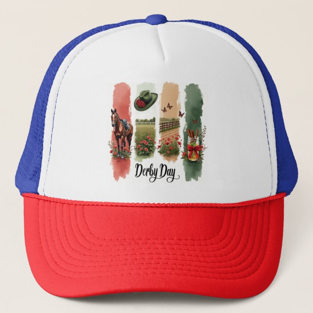 Run For The Roses-Kentucky Derby Trucker Hat (Front)