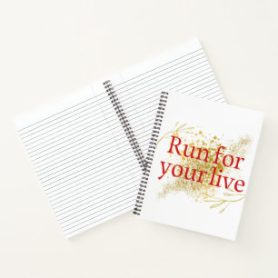 "Run for Your Life – Elegant Motivational Quote Notebook