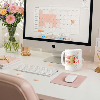 "Run for Your Life – Elegant Motivational Quote wi Coffee Mug