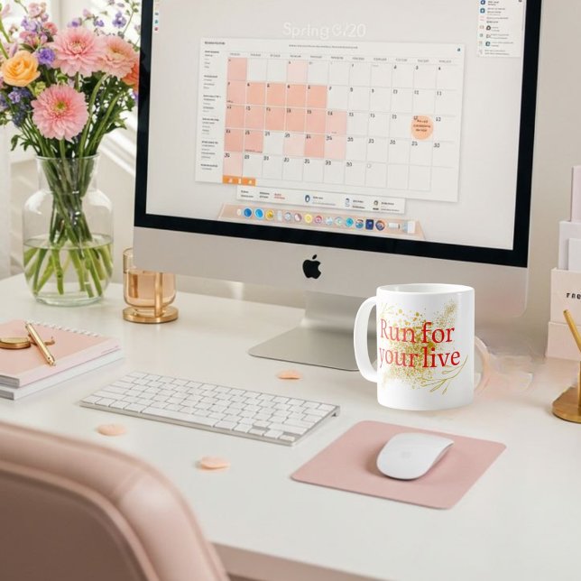 "Run for Your Life – Elegant Motivational Quote wi Coffee Mug (Creator Uploaded)