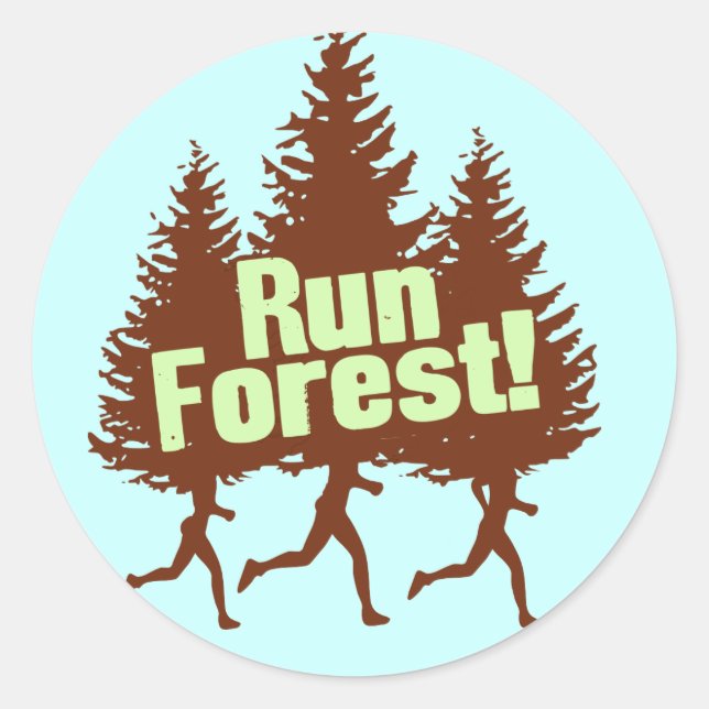 Run Forest Classic Round Sticker (Front)