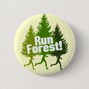 Run Forest, Protect the Earth Day 6 Cm Round Badge