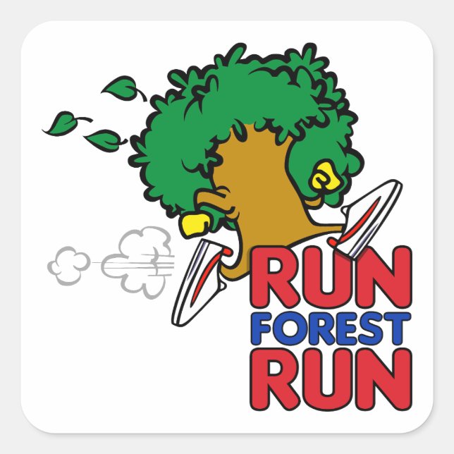 Run Forest Run Square Sticker (Front)