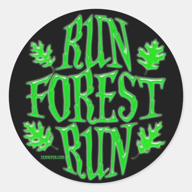 Run Forest Run Stickers (Front)