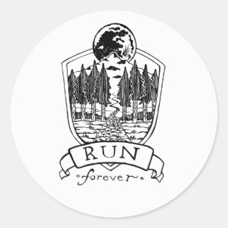 Run Forever Classic Round Sticker
